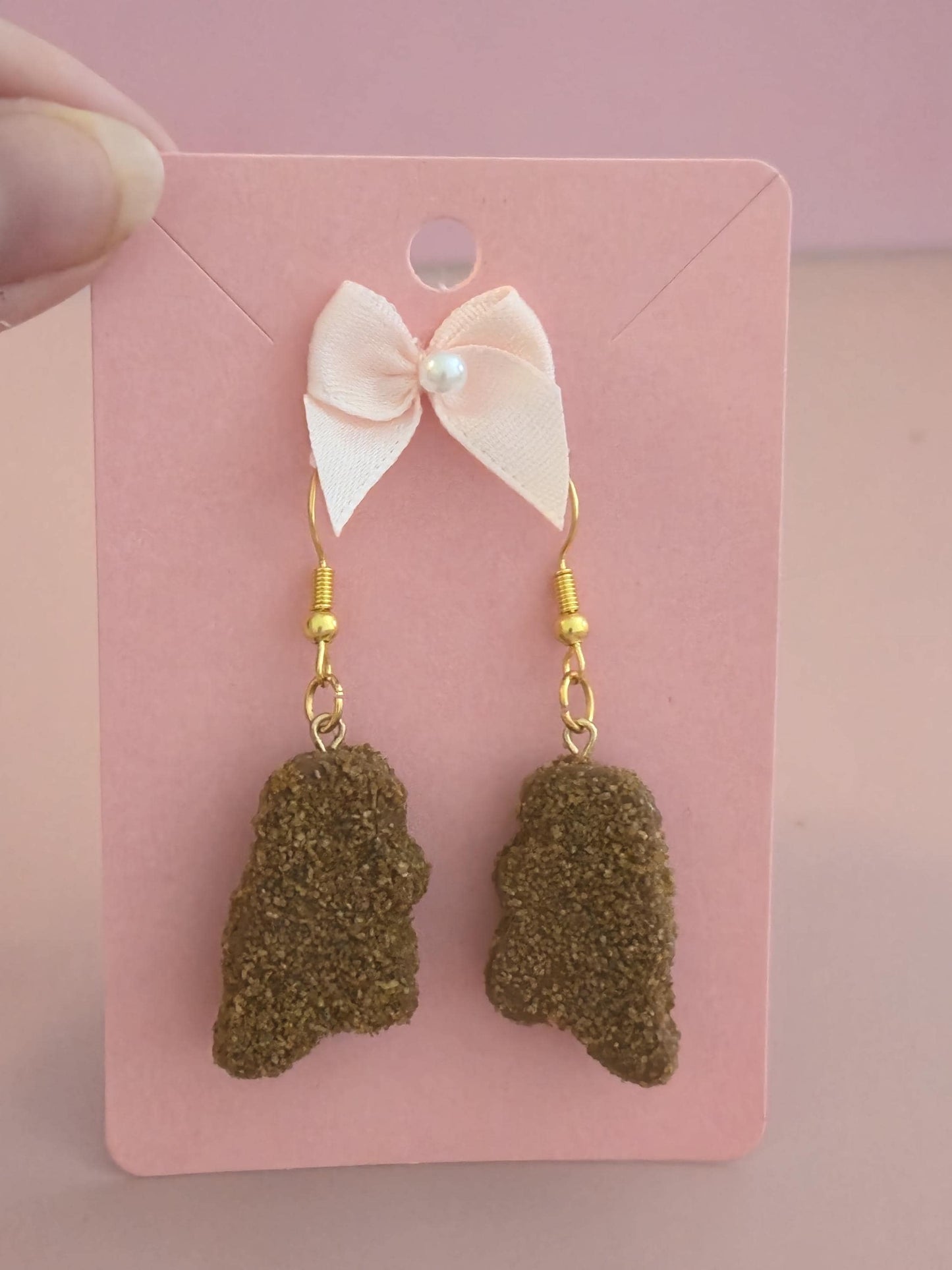 Dino Nugget Earrings | Food earrings | Polymer clay earrings