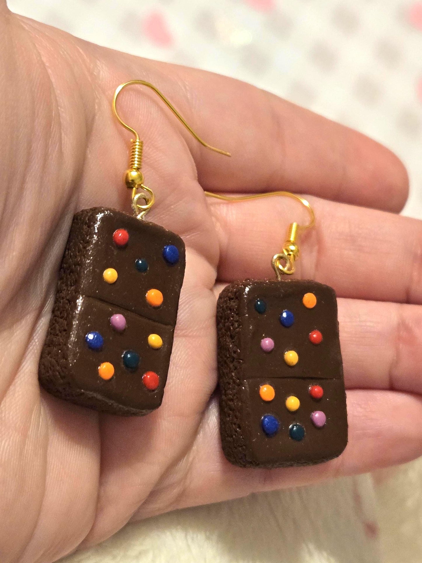 Cosmic Brownie Earrings| Brownie Clay Earrings| Food Earrings| Nostalgic Earrings