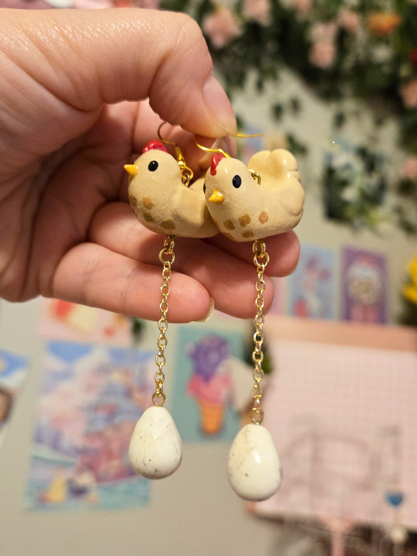 Stardew Valley Chicken Earrings| Cute dangle earrings