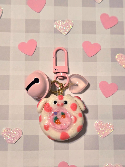 Strawberry Cow Charm Keychain | Cute bag charm