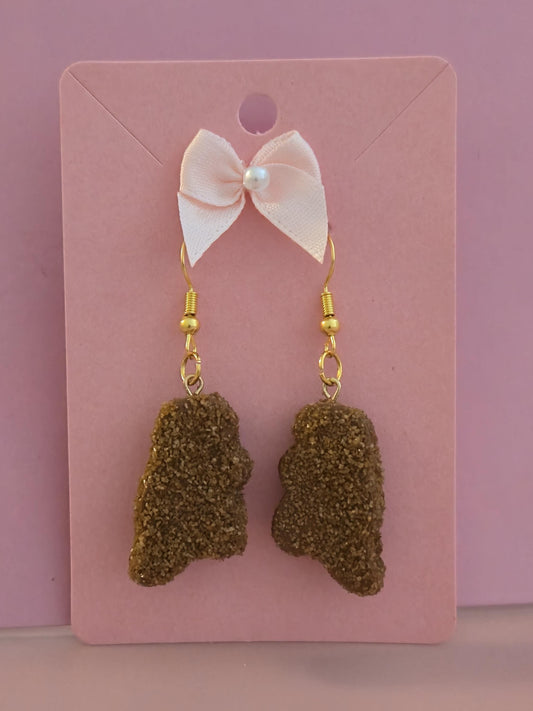 Dino Nugget Earrings | Food earrings | Polymer clay earrings